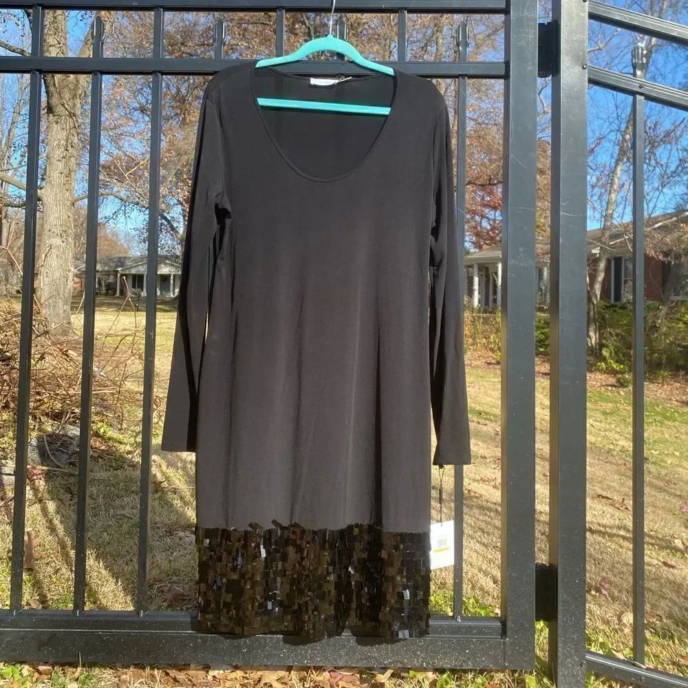 Calvin Klein Beaded Sequin Hem Dress NWT